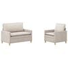 vidaXL Sofa Set 2 pcs Creme Polyester