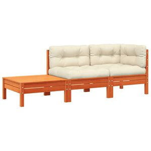 vidaXL Gartensofa mit Kissen und Fu&szlig;hocker Massivholz Kiefer