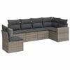 vidaXL 6-tlg. Garten-Sofagarnitur mit Kissen Grau Poly Rattan