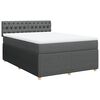 vidaXL Boxspringbett mit Matratze Dunkelgrau 140x190 cm Stoff