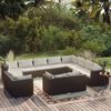 vidaXL 12-tlg. Garten-Lounge-Set mit Kissen Schwarz Poly Rattan