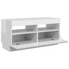 vidaXL TV-Schrank mit LED-Leuchten Hochglanz-Wei&szlig; 80x35x40 cm
