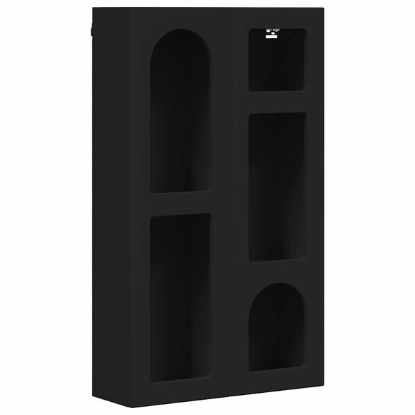 vidaXL H&auml;ngeschrank mit Regal Schwarz 59 x 20 x 100 cm Holzwerkstoff
