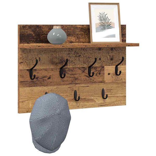 vidaXL Wandmontierter nachttisch Altholz 60 x 40 x 12 cm Holzwerkstoff