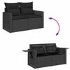 vidaXL Gartensofa-set mit Kissen mit Kissen 8 pcs Schwarz Poly-Rattan