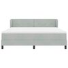 vidaXL Boxspringbett mit Matratze Hellgrau 180 x 200 cm Samt