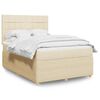 vidaXL Boxspringbett mit Matratze Creme 140x200 cm Stoff