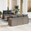 vidaXL Garten-Sofa-Set mit Kissen mit Speicher mit Kissen 6 pcs Grau