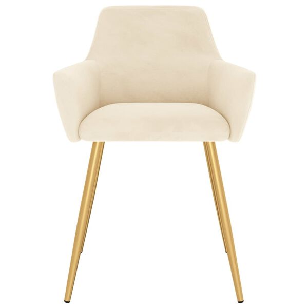 vidaXL Esszimmerst&uuml;hle 4 Stk. Creme Samt