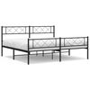 vidaXL Metallbett ohne Matratze mit Fu&szlig;teil Schwarz 180x200 cm