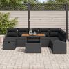 vidaXL Gartensofa-set mit Kissen 9 pcs Schwarz Poly-Rattan
