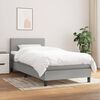 vidaXL Boxspringbett mit Matratze Hellgrau 90x190 cm Stoff