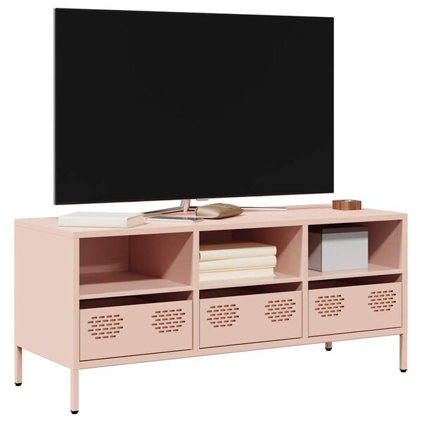 vidaXL TV-Schrank Rosa 101,5x39x43,5 cm Kaltgewalzter Stahl