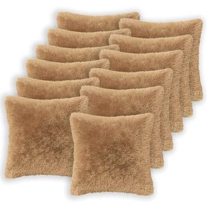 vidaXL Kissen mit Kissen HEERLEN 6 Stk. Taupe PV Fleece