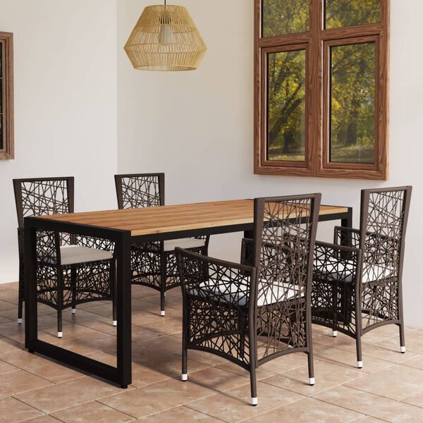 vidaXL 5-tlg. Garten-Essgruppe Braun