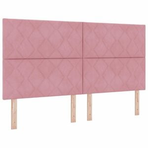 vidaXL LED Boxspringbett mit Matratze Rosa 180 x 200 cm Stoff