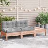 vidaXL Gartensofa mit Kissen und Hocker 2-Sitzer