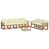 vidaXL Outdoor-Sofagarnitur 8 stk. Natur und Creme