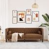 vidaXL Chesterfield-Sofa 3-Sitzer Braun Kunstleder in Wildleder-Optik
