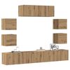 vidaXL 7-tlg. TV-Schrank-Set Wandmontage Artisan-Eiche Holzwerkstoff