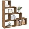 vidaXL Raumteiler-B&uuml;cherregal 4 Stufen Artisan-Eiche 143,5x29x143,5 cm