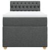 vidaXL Boxspringbett mit Matratze Dunkelgrau 100x200 cm Stoff