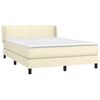 vidaXL Boxspringbett mit Matratze Creme 140x190 cm Kunstleder