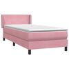 vidaXL Boxspringbett mit Matratze Rosa 100x220 cm Samt