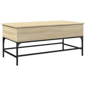 vidaXL Couchtisch Sonoma-Eiche 100x50x45 cm Holzwerkstoff und Metall