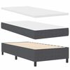 vidaXL Boxspringbett Dunkelgrau und Wei&szlig; 193 x 90 x 128 cm Cordstoff