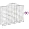 vidaXL Gabionen mit Hochbogen 14Stk. 200x50x140/160cm Verzinktes Eisen