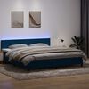 vidaXL Boxspringbett mit Matratze & LED Dunkelblau 180x220 cm Samt