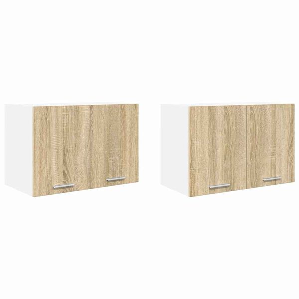 vidaXL H&auml;ngeschrank 2 pcs Sonoma-Eiche und Wei&szlig; 60 x 31 x 40 cm
