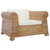 vidaXL Sessel mit Kissen Natur Rattan