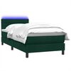 vidaXL Boxspringbett mit Matratze & LED Dunkelgr&uuml;n 90x210 cm Samt