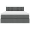 vidaXL Bett mit Stauraum und LED mit LED Dunkelgrau 140 x 190 cm Stoff