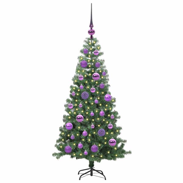 vidaXL Weihnachtsbaum mit 150 LEDs mit St&auml;nder Gr&uuml;n 120 cm PVC