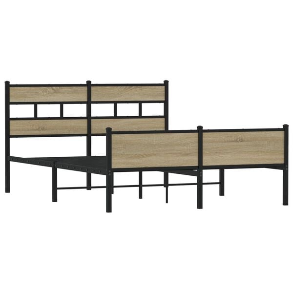 vidaXL Bettgestell ohne Matratze Sonoma-Eiche 137x190 cm Holzwerkstoff