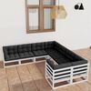 vidaXL 8-tlg. Garten-Lounge-Set mit Kissen Wei&szlig; Massivholz Kiefer