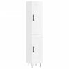 vidaXL Highboard Hochglanz-Wei&szlig; 34,5x34x180 cm Holzwerkstoff