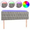 vidaXL LED Kopfteil Hellgrau 144x7x78/88 cm Samt