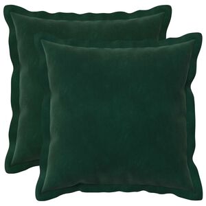 vidaXL Kissen mit Kissen HOUTEN 2 Stk. Dunkelgr&uuml;n Samt