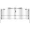 vidaXL Doppeltor mit Schloss Woerden Grau 400 x 224,5 cm Stahl