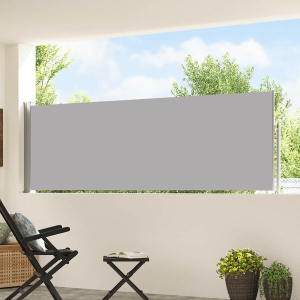 vidaXL Ausziehbare Seitenmarkise 100&times;500 cm Grau
