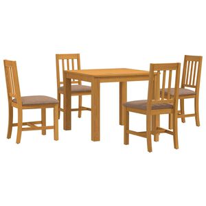 vidaXL Essgruppe 5 stk. Grau Massivholz Eiche