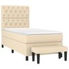 vidaXL Boxspringbett mit Matratze Creme 80x200 cm Stoff