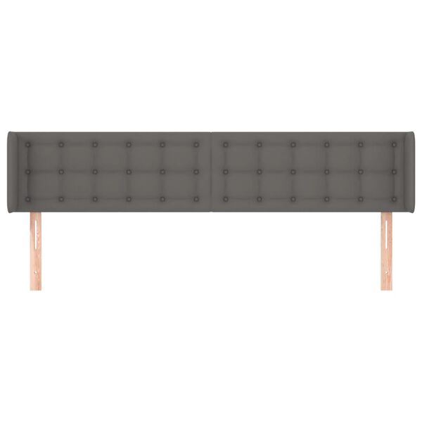 vidaXL Kopfteil mit Ohren Grau 183x16x78/88 cm Kunstleder