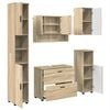 vidaXL Badezimmerm&ouml;bel-Set 5 pcs Sonoma-Eiche Sperrholz und Metall