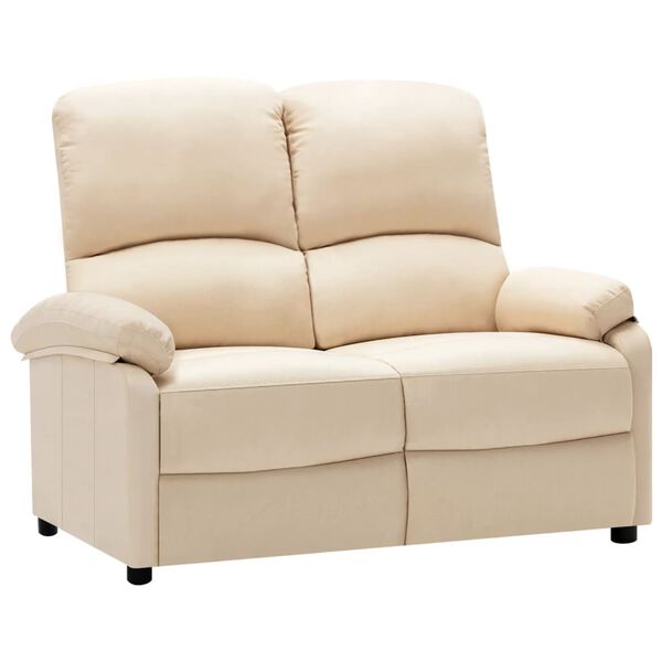 vidaXL 2-Sitzer-Sofa Verstellbar Creme Stoff