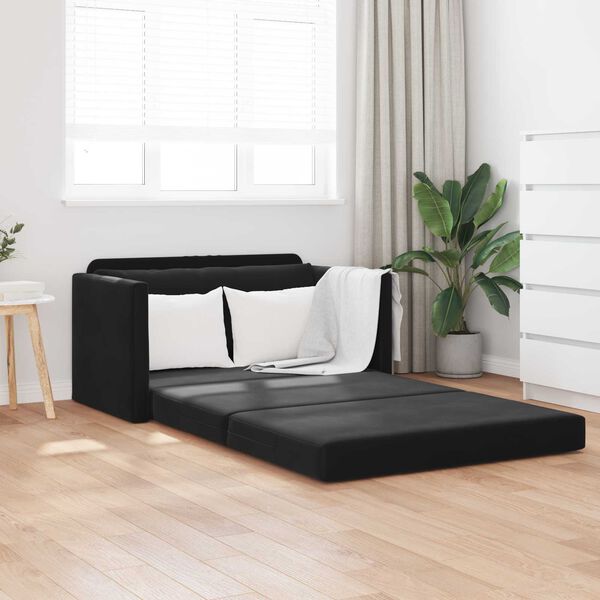 vidaXL Schlafsofa 110cm Schwarz Samt